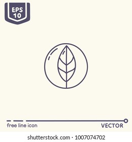 Free line icon style - leaf. EPS 10 Isolated object