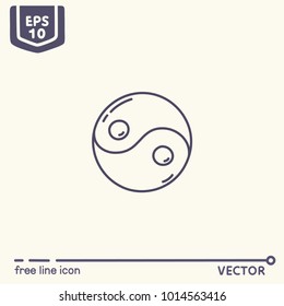 Free Line Icon Style - Yin - Yang. EPS 10 Isolated Object