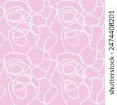 Free from the line on pink background doodle Seamless wavy line curve linear free form repeat Pattern stripe Ripple. flat vector illustration design