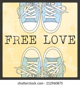 free love grunge background, illustration in vector format