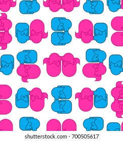 Free love seamless pattern. LGBT kisses background. guy and girl are passion. Gay and lesbian