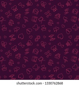 Free Love vector concept outline seamless pattern or background