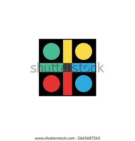 Free ludo Vector Board game. Simple Detroit-style square pizza slice icon design