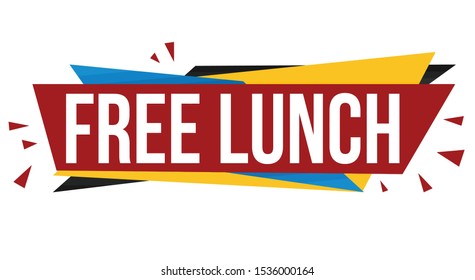 Free lunch banner design on white background, vector illustration