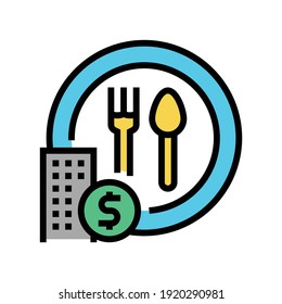 Free Lunch Benefits Color Icon Vector. Free Lunch Benefits Sign. Isolated Symbol Illustration