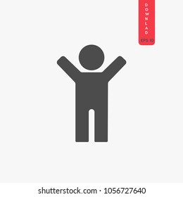 Free man vector icon. Freedom symbol. Best modern flat pictogram illustration for web and mobile apps design