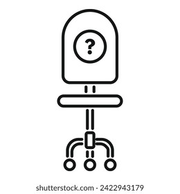 Free manager chair icon outline vector. Search candidate. Staff time cv