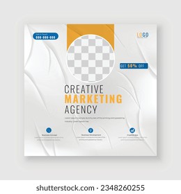 Free marketing Agency Social media post or social media template  vector design