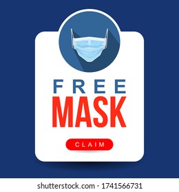 Free Mask Modern Simple Web Page With Long Shadow And Claim Vector Illustration