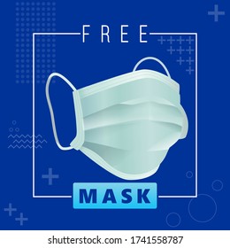 free mask square banner vector illustration