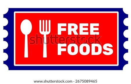 Free meal coupon voucher vector clip art icon. Discount or gift voucher for restaurant or small business to event or festival purpose editable in EPS graphic resources