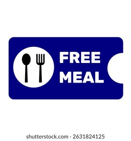 Free meal voucher promo vector illustration. Voucher reward in event or festival simple shape. Coupon clip art editable for your event, party and holiday