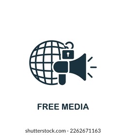 Free media icon. Monochrome simple sign from freedom collection. Free media icon for logo, templates, web design and infographics.