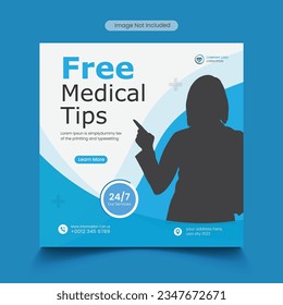 Free Medical healthcare social media post design template.