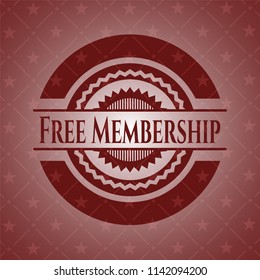 Free Membership badge with red background