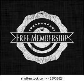 Free Membership chalk emblem, retro style, chalk or chalkboard texture