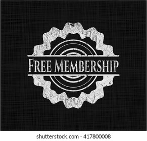 Free Membership chalk emblem written on a blackboard