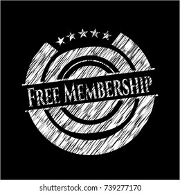 Free Membership chalkboard emblem written on a blackboard