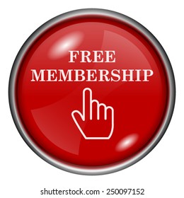 Free membership icon. Internet button on white background. 
