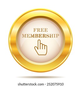 Free Membership Icon. Internet Button On White Background. EPS10 Vector. 