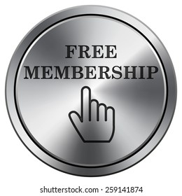 Free Membership Icon. Internet Button On White Background. EPS10 Vector. 