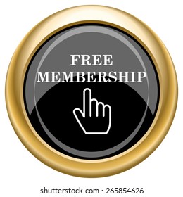 Free Membership Icon. Internet Button On White  Background. EPS10 Vector.
