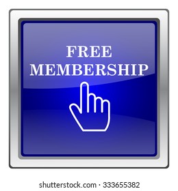 Free membership icon. Internet button on white background. EPS10 vector.