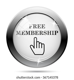 Free membership icon. Internet button on white background. EPS10 vector.
