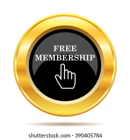 Free membership icon. Internet button on white background. EPS10 vector.