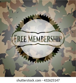 Free Membership on camo pattern
