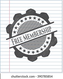Free Membership pencil emblem