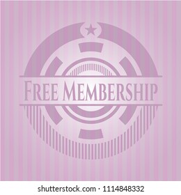 Free Membership pink emblem
