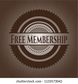 Free Membership realistic wood emblem