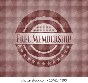 Free Membership red geometric emblem. Seamless.