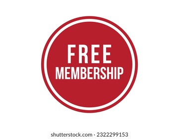 free membership red vector banner illustration isolated on white background