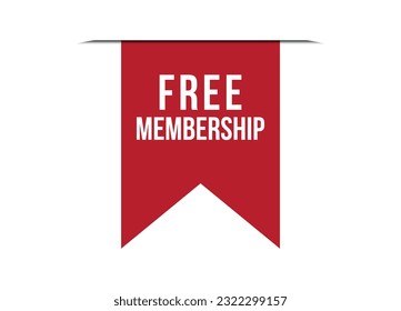 free membership red vector banner illustration isolated on white background