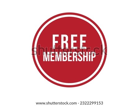 free membership red vector banner illustration isolated on white background