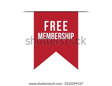 free membership red vector banner illustration isolated on white background