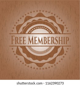 Free Membership retro style wood emblem