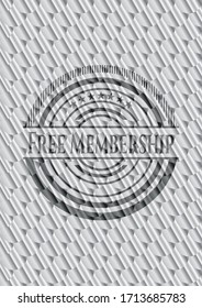 Free Membership silver shiny badge. Scales pattern. Vector Illustration. Detailed. 