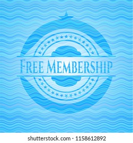Free Membership sky blue water style emblem.