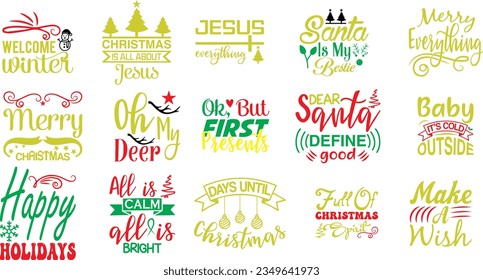 Free Merry Christmas Quotes SVG Bundle