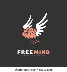 Free mind logo template design. Vector illustration.