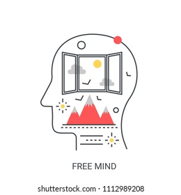 Free mind vector illustration concept.
