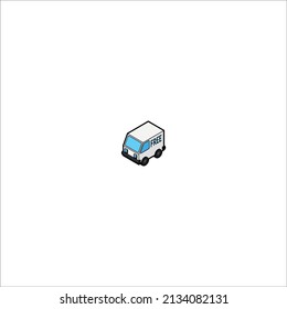 Free Minibus icon 3D isometric outline icon vector.