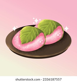 Free Mochi Sakura Watercolor Element