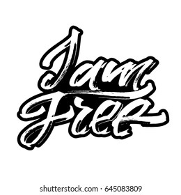 I am Free. Modern Calligraphy Hand Lettering for Silk Screen Printing