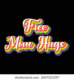 Free Mom Hugs Design Vector Illustration Clipart, Digital Download