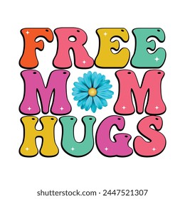 Free Mom Hugs Design Vector Illustration Clipart, Digital Download