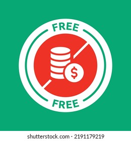 Free Money Icon Sign Vector Illustration.